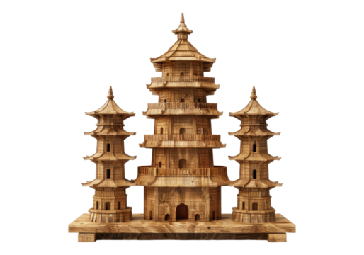 towers of hanoi isolated on transparent background.