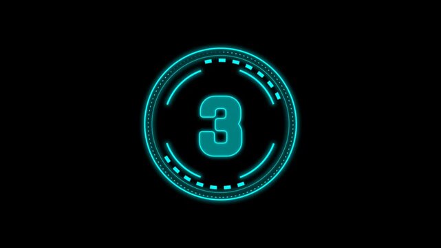 Simple animation showing a 10 times countdown timer on a black background