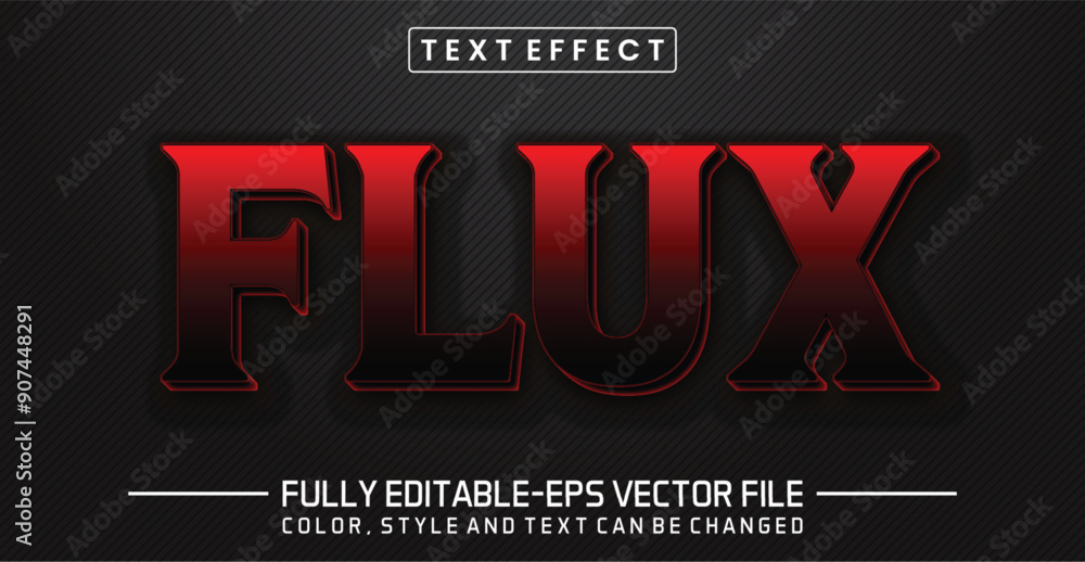 Poster flux red font text effect editable