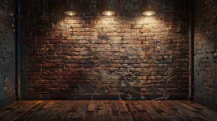 Bricks wall with lighting effects