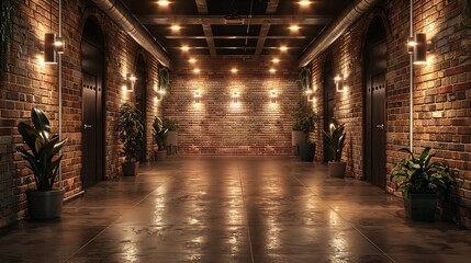 Fototapeta premium Bricks wall with lighting effects