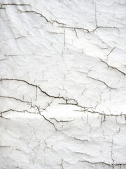 Monochrome texture or background of dark cracks on old light dense fabric