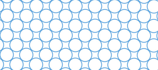 Seamless pattern with blue circles in the white background