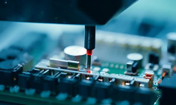 Detailed examination of various electronic components on a circuit board during a workshop session