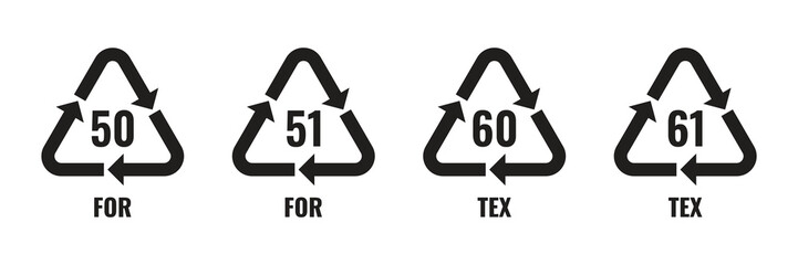 Vector Organic Recycle Code Symbols