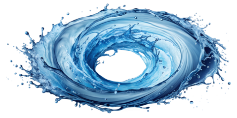 Blue Water Vortex Swirl on Transparent Background for Graphic Design. Perfect for: Graphic design, science illustrations, dynamic themes