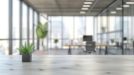 Beautiful defocused office background - office interior panoramic background.