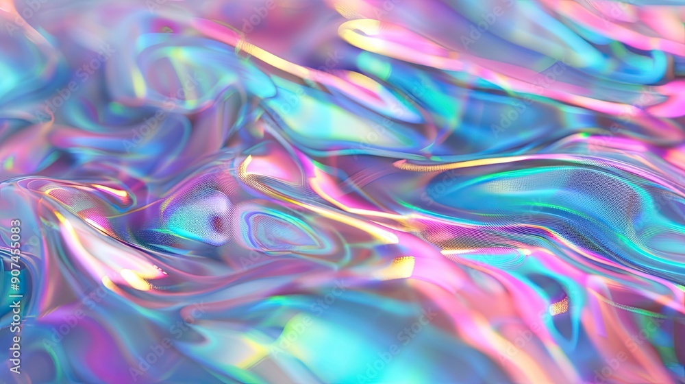 Poster blured holographic abstract background. spectrum holographic backdrop with gradient mesh