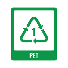 Vector PET Plastic Recycle Code Sign