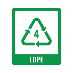 Vector LDPE Plastic Recycle Code Sign