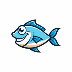 Funny fish logo design vector illustration on a white background