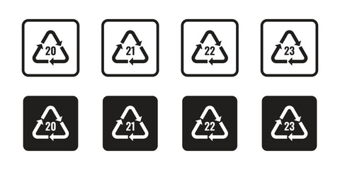 Vector Paper Recycle Code Symbol Set