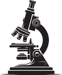 Microscope science equipment silhouette vector illustration isolated on a white background