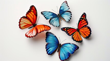 Obraz premium color butterflies isolated on white background. 