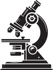 Microscope science equipment silhouette vector illustration isolated on a white background
