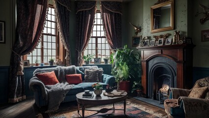 Fototapeta premium A Luxurious and Cozy Living Room traditional room