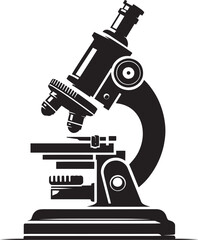 Microscope science equipment silhouette vector illustration isolated on a white background
