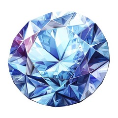 Stunning blue diamond with intricate facets, reflecting light beautifully. Perfect for luxury and elegance themes.
