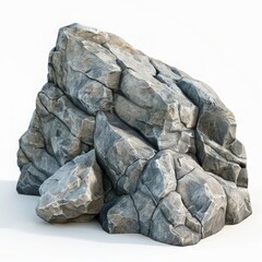 Realistic stone rock formation, featuring rugged surfaces and various textures, ideal for landscape designs and natural scenes.