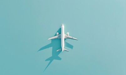 Airplane Shadow On A Blue Background