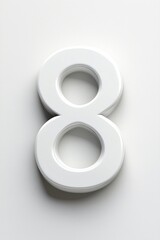 3D Representation of the Number Eight in White Color