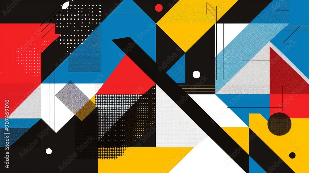 Poster geometric abstract background with colorful triangle shapes, perfect for vector design or wallpaper