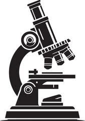 Microscope science equipment silhouette vector illustration isolated on a white background