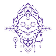 Cute Cat Illustration for Design Print 2