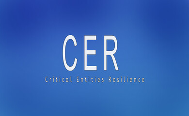 Illustration saying CER. It stands for Critical Entities Resilience, and it's an directive of the European Union.