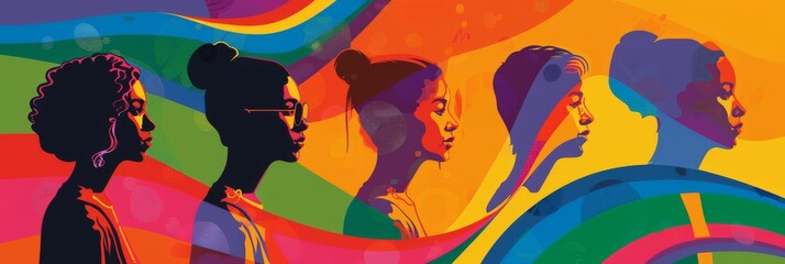 Compilation of poster designs for Gay Pride Month, including banners promoting LGBTQ pride with
