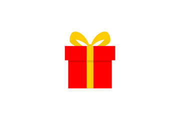 Fototapeta premium red gift with yellow ribbon vector icon