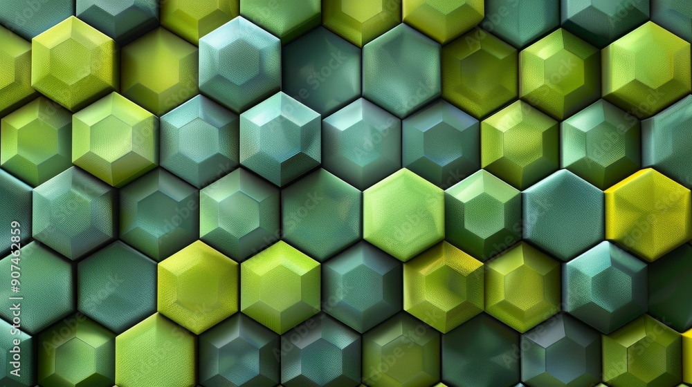 Poster geometric hexagonal pattern wallpaper with 3d effect, ideal for technology or abstract design