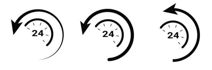 Call center 24 hours icon with headset, Operator customer support symbol, Help center, Technical social support, All day business and service, Vector design illustration