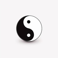 An abstract minimalist yin-yang icon with a modern twist, symbolizing balance and harmony. 