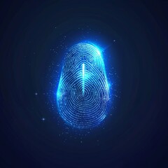A simple minimalist fingerprint icon with a digital effect, ideal for tech and security applications. 