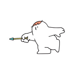 指し棒で横方向を指すヒト