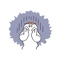 酷くショックを受けている様子のヒト