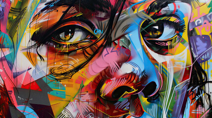Urban Graffiti Mural Street Art Speaks in Vivid Hues Background AI Generative