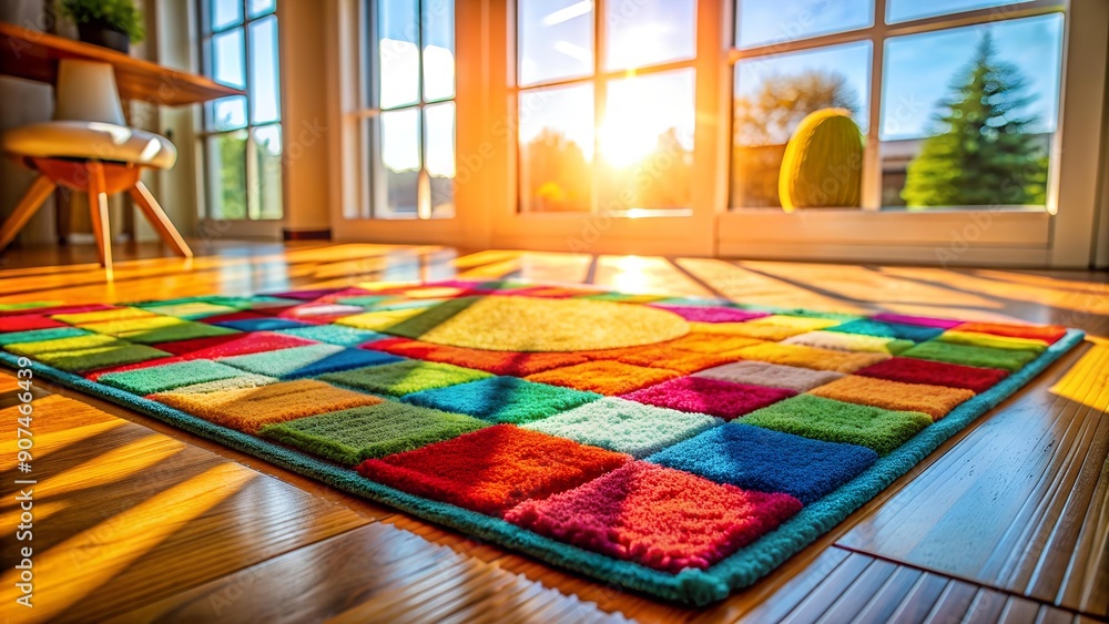 Aufkleber sunbeams dancing on a playful floor generative ai