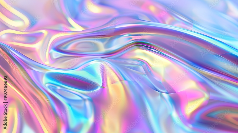 Poster holographic abstract background. spectrum holographic backdrop with gradient mesh