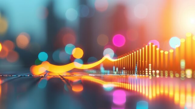 Dynamic area chart illustration, engaging and stylish design, seamless data integration, bold and bright colors, polished and clear layout