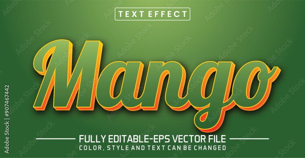 Poster Mango green  font Text effect editable