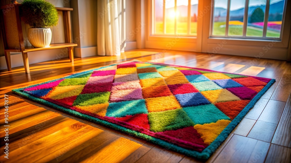 Poster sunbeams dancing on a playful floor generative ai