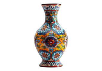turkish pottery vase isolated on transparent background.