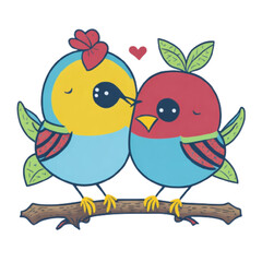 Obraz premium two birds on the branch