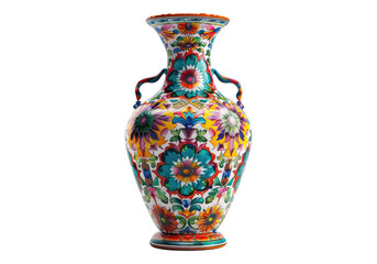 turkish pottery vase isolated on transparent background.
