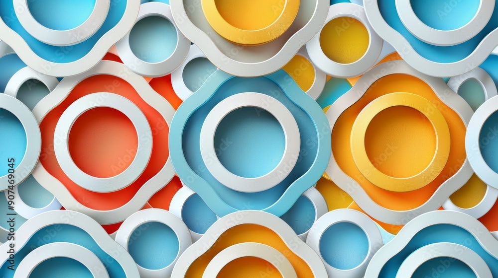 Poster fluid abstract backdrop of overlapping circles
