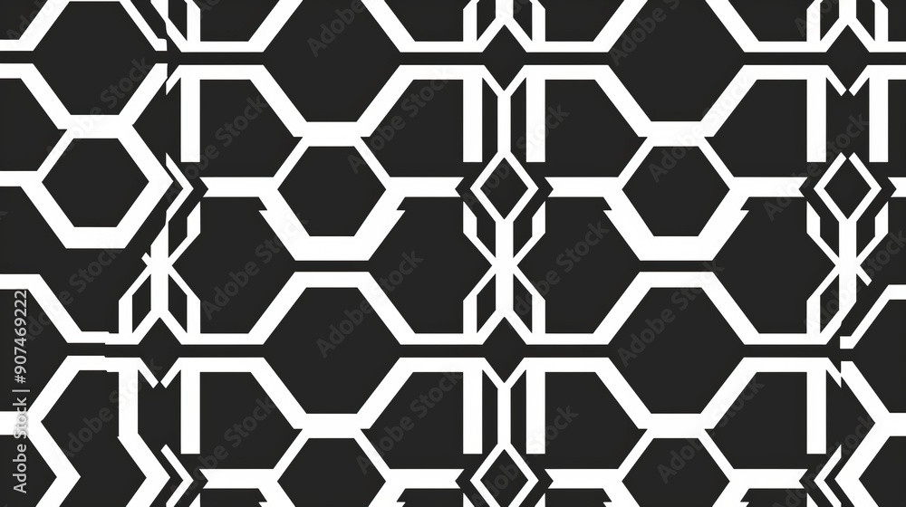 Poster abstract geometric hexagon seamless pattern background