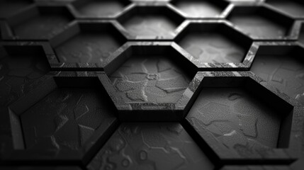Futuristic 3D hexagonal pattern wallpaper with glowing cell structure