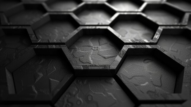 Futuristic 3D hexagonal pattern wallpaper with glowing cell structure
